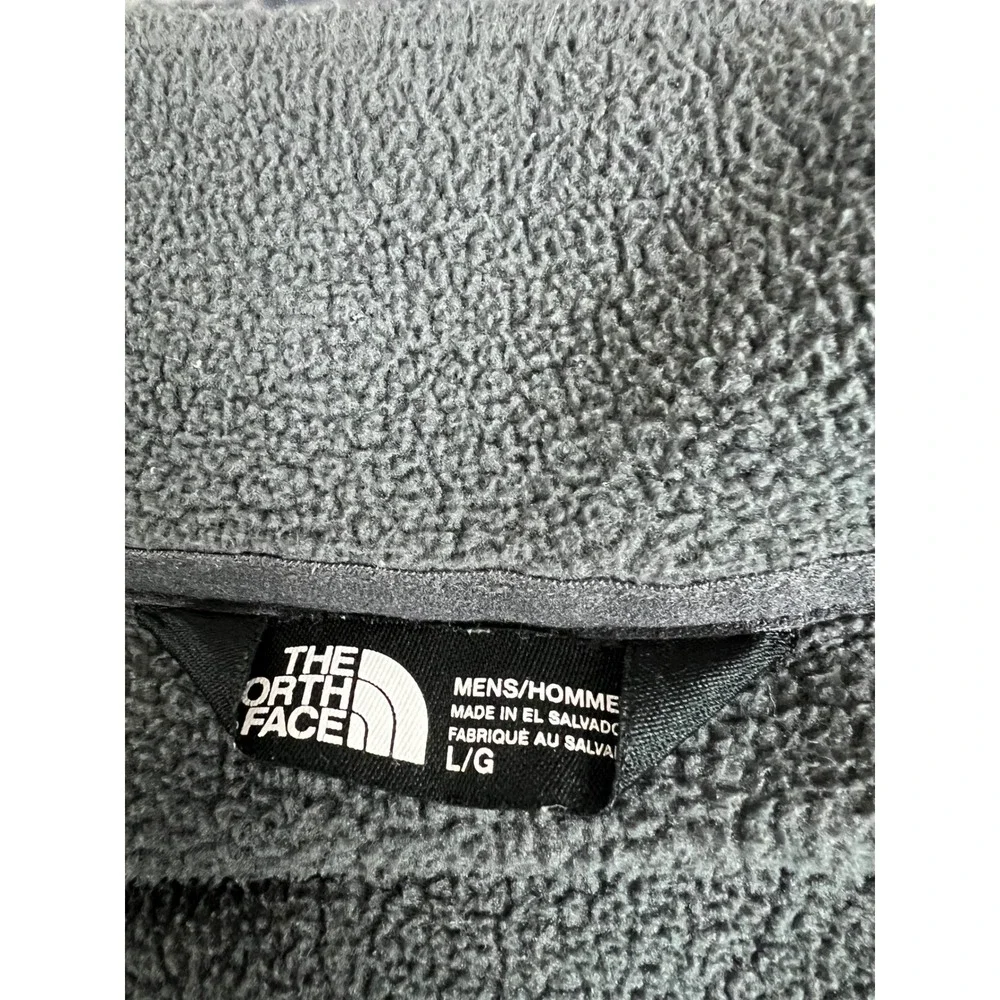The North Face TKA 100 Glacier Full Zip Fleece Jacket Mens Large Gray Lime Green